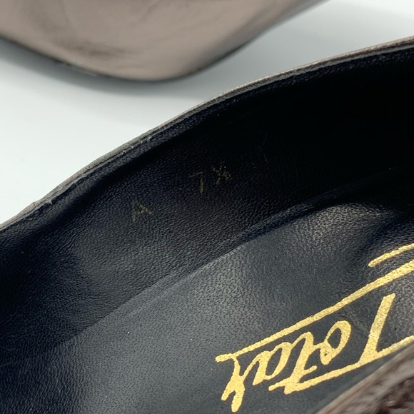 TOTAR Vintage BRONZE RHINESTONE HIGH HEEL PUMPS - Picture 9 of 11